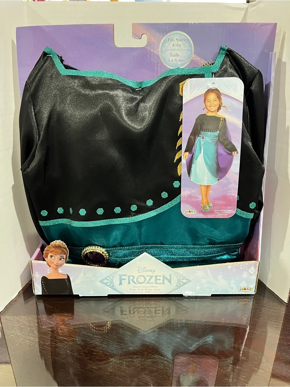 Disney Frozen 2 Queen Anna Dress Costume Dress Up Size 4-6X Girls Kids